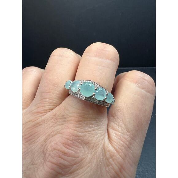 NEW Grandidierite and zircon sterling silver ring size 8 - Picture 3 of 16